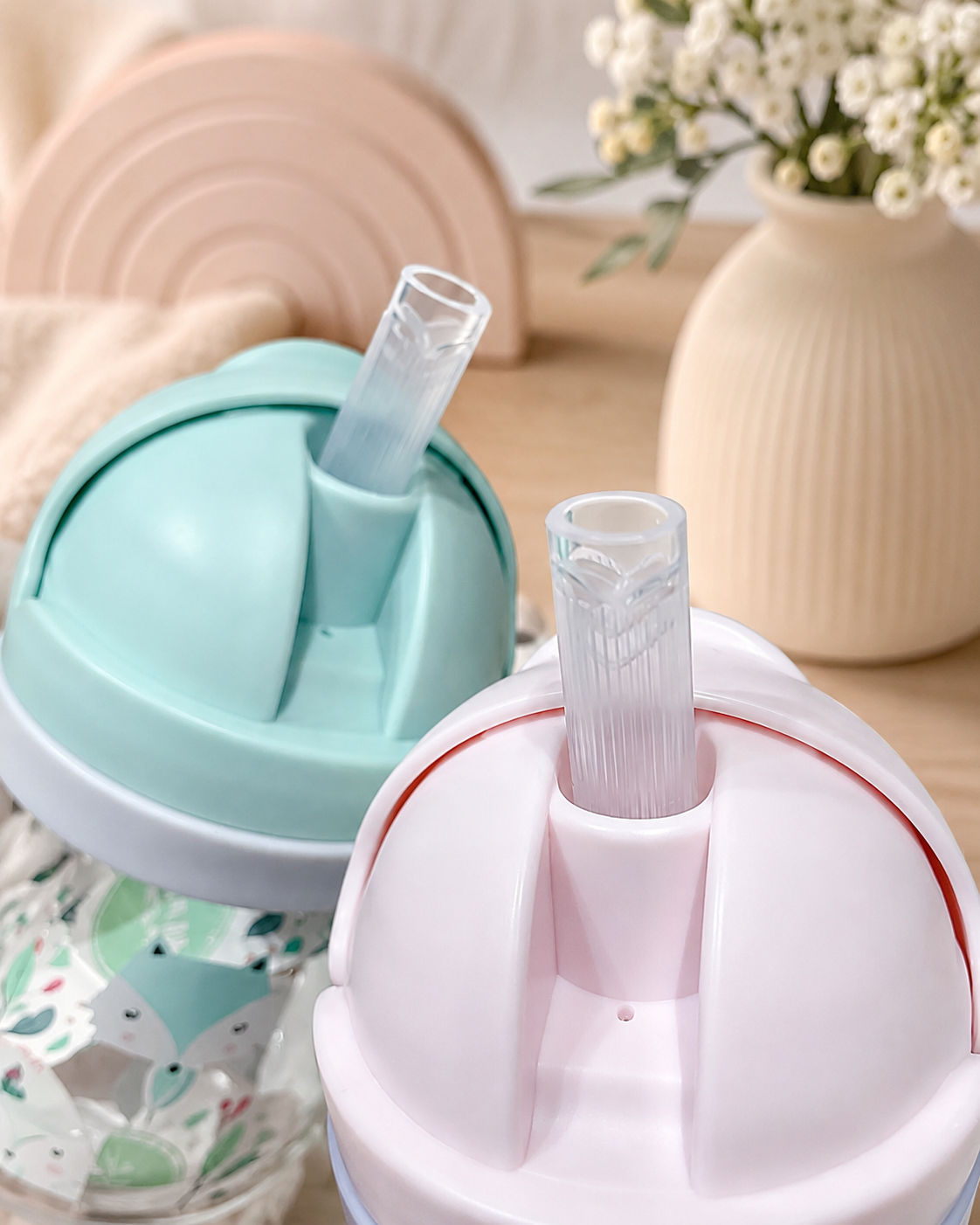 Vaso Anti derrame con Pajita y Asas para Bebés Caracolillos